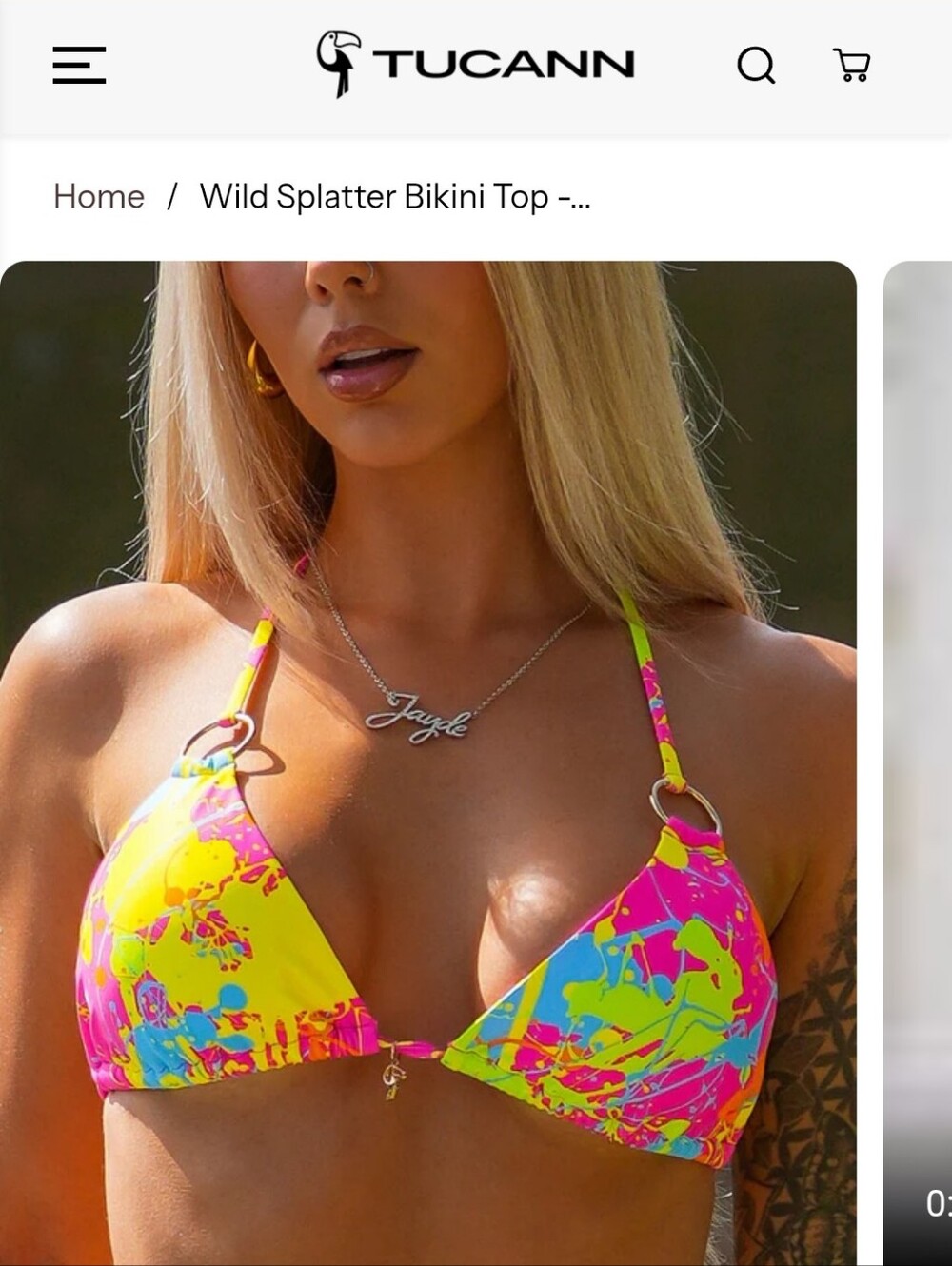 Tucann Wild Splatter Bikini Top - Pink
